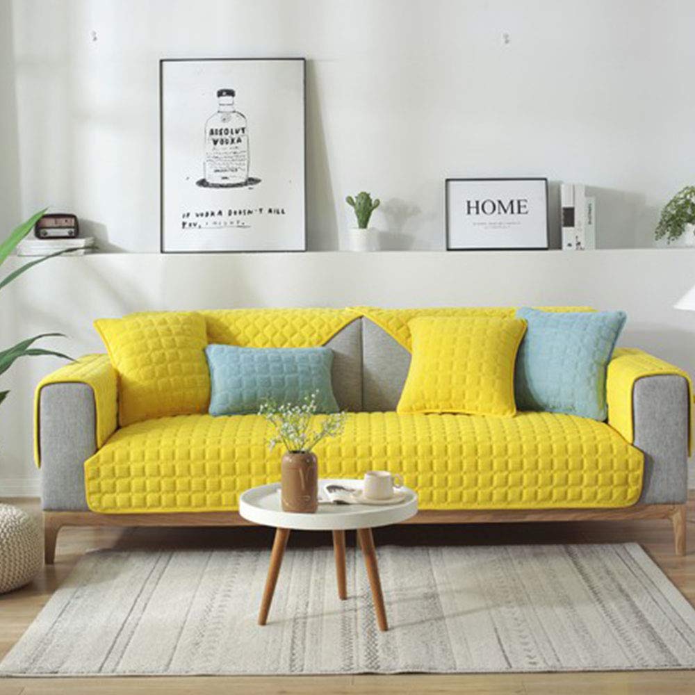 Amazon.co.jp: SVIO-SOFACOVER 滑り止めイエローソファスリップカバー